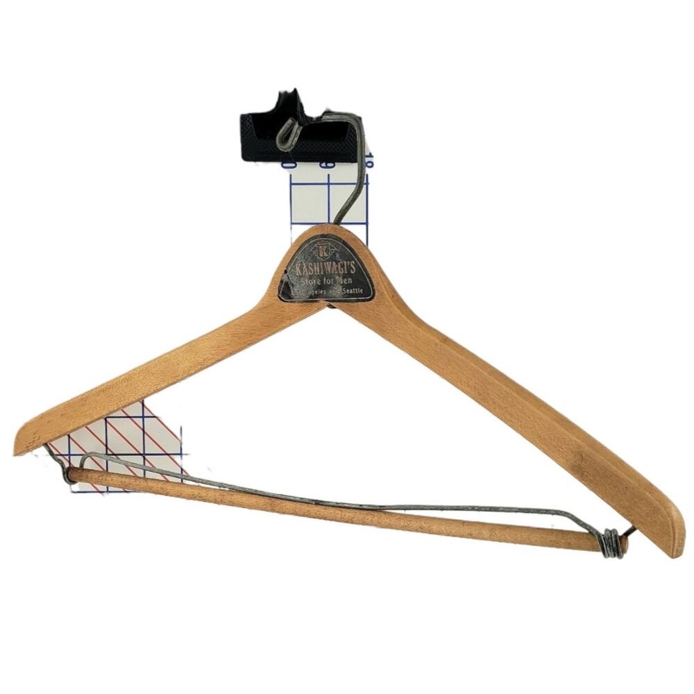 Heritage vintage wood hanger Kashiwagi‎ mens boutique collectible cottagecore